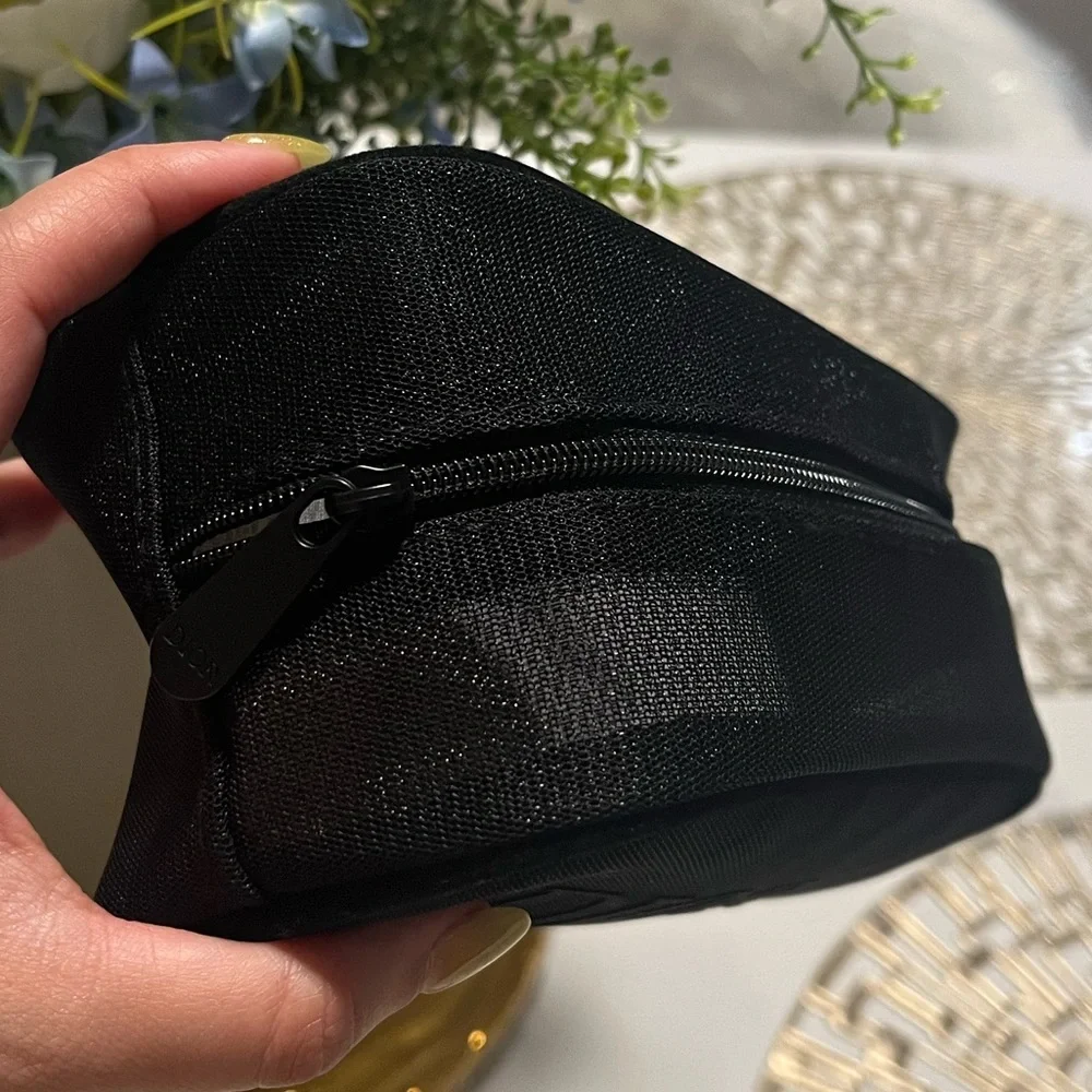 Dior Black Mesh Logo Cosmetic Pouch